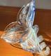Rare Murano Large Multi Color Hand Blown 3 Petal Flower Free Standing HTF Label
