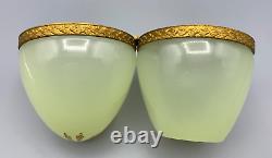 Rare Murano Uv Uranium Opaline Glass Box Casket Egg Evans Lighter Gilt Brass MCM