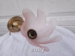 Rare SCONCES F. Fabbian Frosted Hand Blown Pink Glass Murano Made in Italy