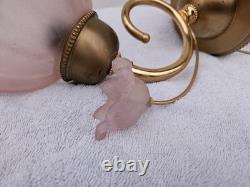 Rare SCONCES F. Fabbian Frosted Hand Blown Pink Glass Murano Made in Italy