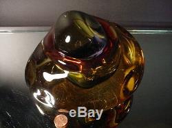 Rare Salviati Italian Glass Gaspari Biomorphic Rock Sculpture Murano Eames Era