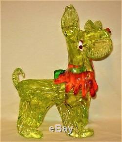 Rare & Stunning Large Murano Italy Vaseline Art Glass Scottie Dog Figurine