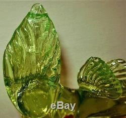 Rare & Stunning Large Murano Italy Vaseline Art Glass Scottie Dog Figurine