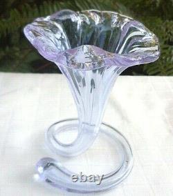 Rare Vintage MURANO ITALY Art Glass TRUMPET FLOWER TUBE VASE Collectable