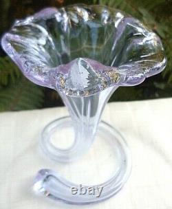 Rare Vintage MURANO ITALY Art Glass TRUMPET FLOWER TUBE VASE Collectable