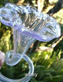 Rare Vintage MURANO ITALY Art Glass TRUMPET FLOWER TUBE VASE Collectable