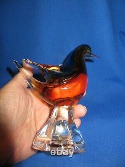 Rare Vintage Murano Glass Blue Bird Beautiful Color 6 5 Original Gold Seal