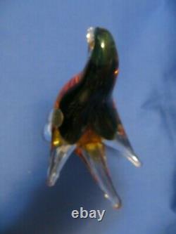 Rare Vintage Murano Glass Blue Bird Beautiful Color 6 5 Original Gold Seal