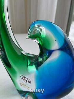 Rare Vintage Murano Oggetti Dove 11 Art Glass Hand Blown Heavy 3 lbs 11 oz