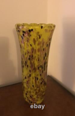 Rare Vintage Murano Vetri D'Arte Adventurine Hand Blown Vase 12 Made in Italy