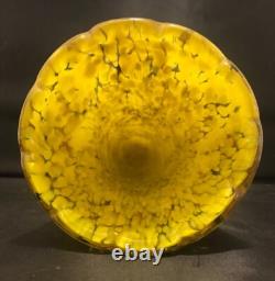 Rare Vintage Murano Vetri D'Arte Adventurine Hand Blown Vase 12 Made in Italy