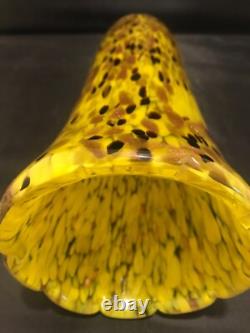 Rare Vintage Murano Vetri D'Arte Adventurine Hand Blown Vase 12 Made in Italy