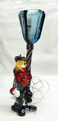 Rare Working Vintage Hand Blown Murano Glass 14 Lamp Post Clown Lamp