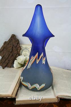 Rare XL ART Murano hand blown GLASS moderniste Multi coloured Vase 1970's