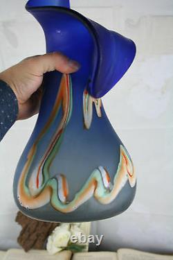 Rare XL ART Murano hand blown GLASS moderniste Multi coloured Vase 1970's