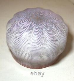 Rare vintage hand blown signed Murano frosted ribbed art studio glass vase bowl