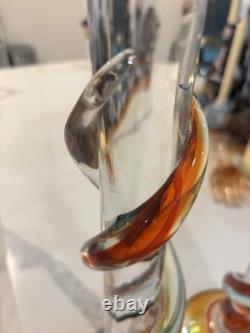 S. Signoretto Hand Blown Glass Rare Murano Candlesticks Singed