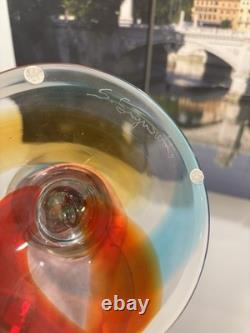 S. Signoretto Hand Blown Glass Rare Murano Candlesticks Singed