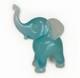 SEGUSO Murano Teal White Opal Albastro Italian Art Glass Baby Elephant Sculpture
