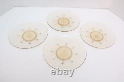 SET 4 SALVIATI Murano Hand Blown Glass 7 Salad Plates Venetian Gold Fleck VTG