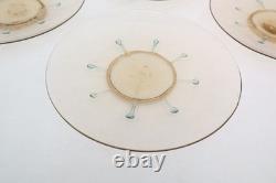 SET 4 SALVIATI Murano Hand Blown Glass 7 Salad Plates Venetian Gold Fleck VTG