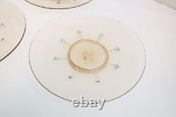 SET 4 SALVIATI Murano Hand Blown Glass 7 Salad Plates Venetian Gold Fleck VTG