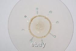 SET 4 SALVIATI Murano Hand Blown Glass 7 Salad Plates Venetian Gold Fleck VTG