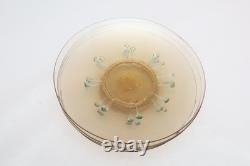 SET 4 SALVIATI Murano Hand Blown Glass 7 Salad Plates Venetian Gold Fleck VTG