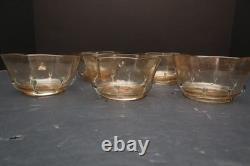SET 5 SALVIATI Murano Hand Blown Glass 4 Bowls Venetian Gold Fleck Vintage