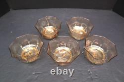 SET 5 SALVIATI Murano Hand Blown Glass 4 Bowls Venetian Gold Fleck Vintage