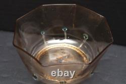 SET 5 SALVIATI Murano Hand Blown Glass 4 Bowls Venetian Gold Fleck Vintage