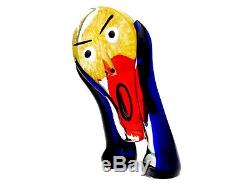 SIGNED World Class Murano Italian Picasso Style Scary Face Sculpture By Badioli