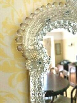 STUNNING LARGE 49cm Vintage Venetian Murano gold dust Glass wall Mirror