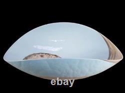 STUNNING Large Hand Blown Murano Glass Centerpiece Bowl Italian Statement Piece