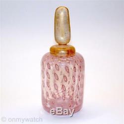 STUNNING Vtg MURANO Italy Perfume Bottle A. BARBINI ArT GLaSs GOLD Aventurine