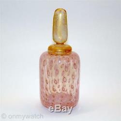 STUNNING Vtg MURANO Italy Perfume Bottle A. BARBINI ArT GLaSs GOLD Aventurine