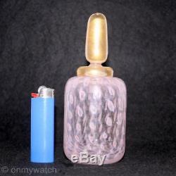 STUNNING Vtg MURANO Italy Perfume Bottle A. BARBINI ArT GLaSs GOLD Aventurine