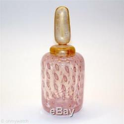 STUNNING Vtg MURANO Italy Perfume Bottle A. BARBINI ArT GLaSs GOLD Aventurine