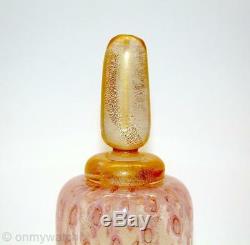 STUNNING Vtg MURANO Italy Perfume Bottle A. BARBINI ArT GLaSs GOLD Aventurine