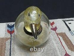 SUPERB Murano ART GLASS HAND BLOWN DUCK PAPERWEIGHT GOLD AVENTURINE Signed/Tosi