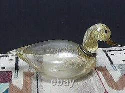 SUPERB Murano ART GLASS HAND BLOWN DUCK PAPERWEIGHT GOLD AVENTURINE Signed/Tosi