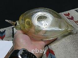 SUPERB Murano ART GLASS HAND BLOWN DUCK PAPERWEIGHT GOLD AVENTURINE Signed/Tosi