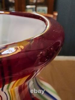 Salvadore Studio Murano Glass Vase Multicolor Hand Blown Nearly 14 Tall! Heavy