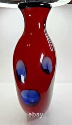 Salvadore Studio Murano Glass Vase Multicolor Hand Blown Nearly 18 Tall! Heavy