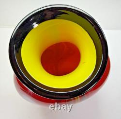 Salvadore Studio Murano Glass Vase Multicolor Hand Blown Nearly 18 Tall! Heavy