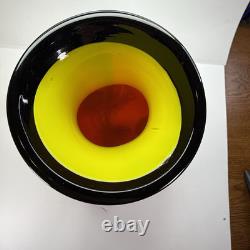 Salvadore Studio Murano Glass Vase Multicolor Hand Blown Nearly 18 Tall! Heavy