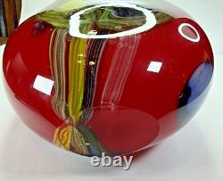 Salvadore Studio Murano Glass Vase Multicolor Hand Blown Nearly 18 Tall! Heavy