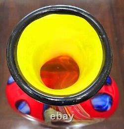 Salvadore Studio Murano Glass Vase Multicolor Hand Blown Nearly 18 Tall! Heavy