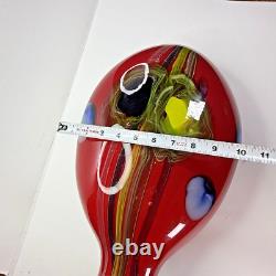Salvadore Studio Murano Glass Vase Multicolor Hand Blown Nearly 18 Tall! Heavy