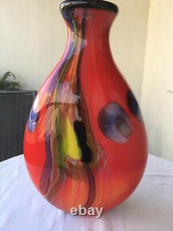 Salvadore Studio Tall Multicolor Blown Murano Glass Vase